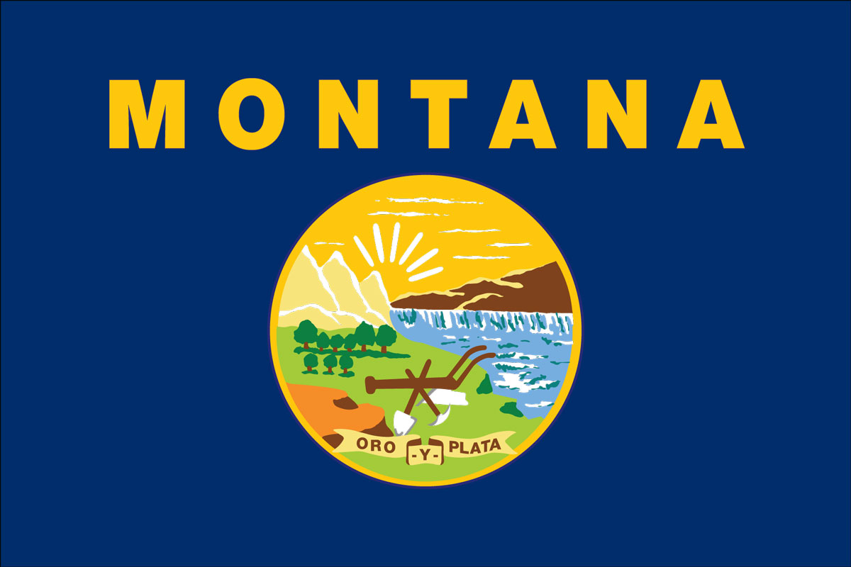 12x18" Nylon flag of State of Montana